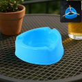 Top view of plastic ashtray showing robust heavy-duty design