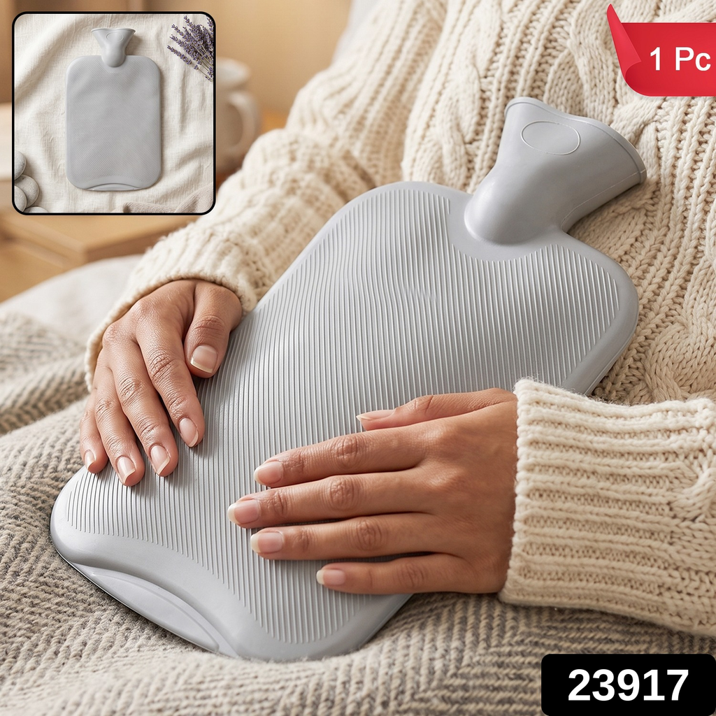 Rubber hot water bottle with screw cap, 1 piece