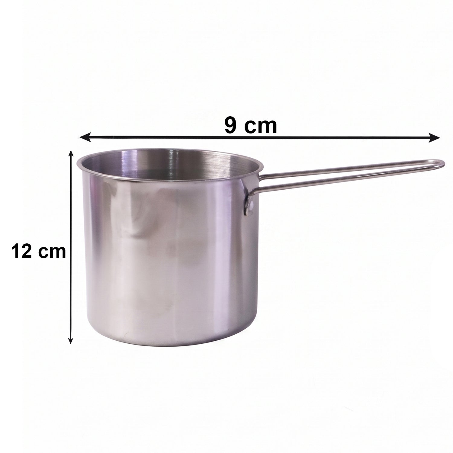 Size guide for deep frying pot to assist in selection