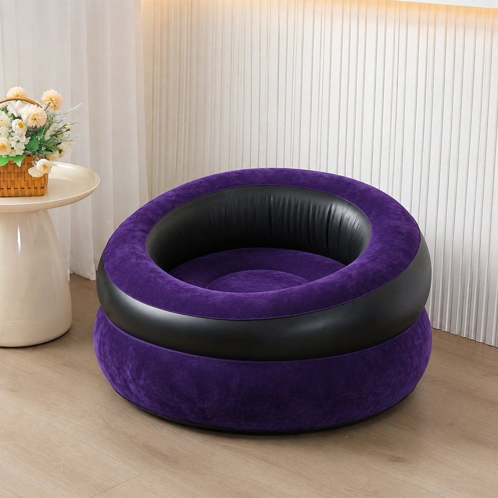 Inflatable chair converting into a flat sofa bed