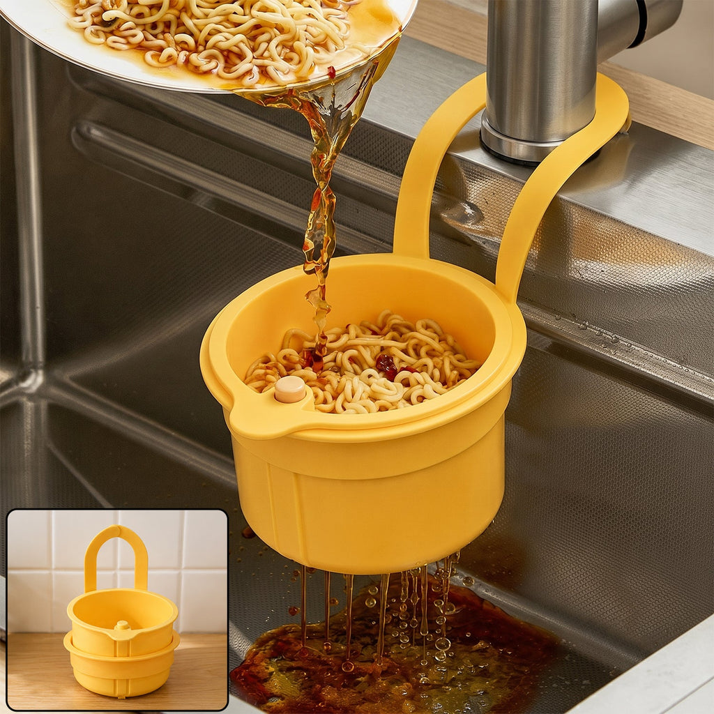 Plastic hanging kitchen sink drain basket clean product image without SKU