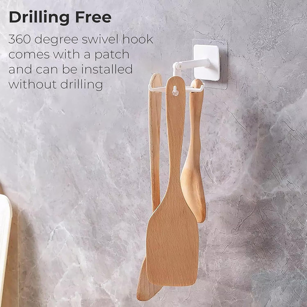 Kitchen and bathroom use of adhesive wall hooks