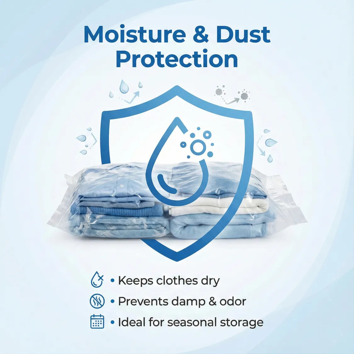 Display of vacuum storage bags' specifications and features