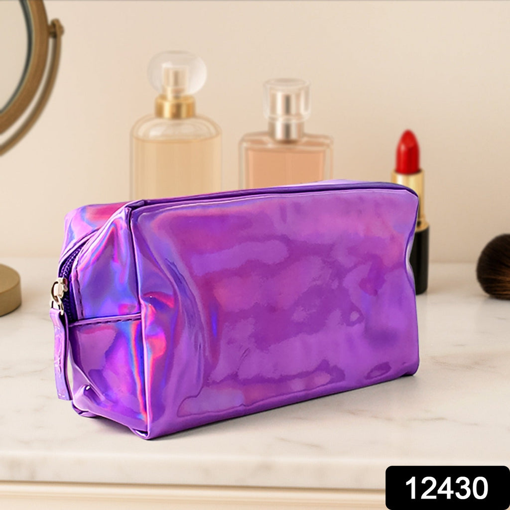 Travel makeup pouch with secure zip closure for trips and daily carry