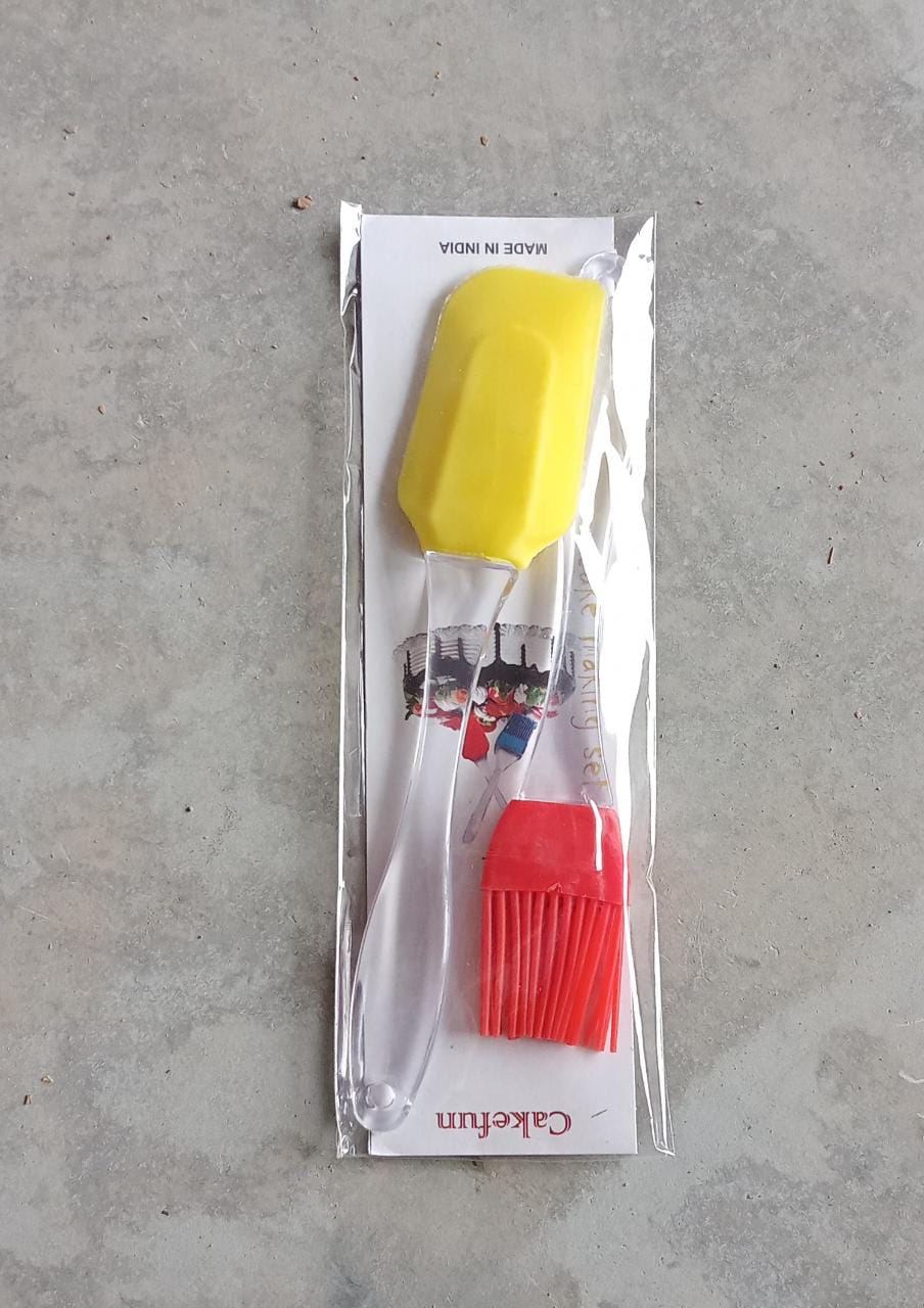 Cake Pastry Brush and Spatula Set, Silicone Baking Brush for Cakes (1 Set)