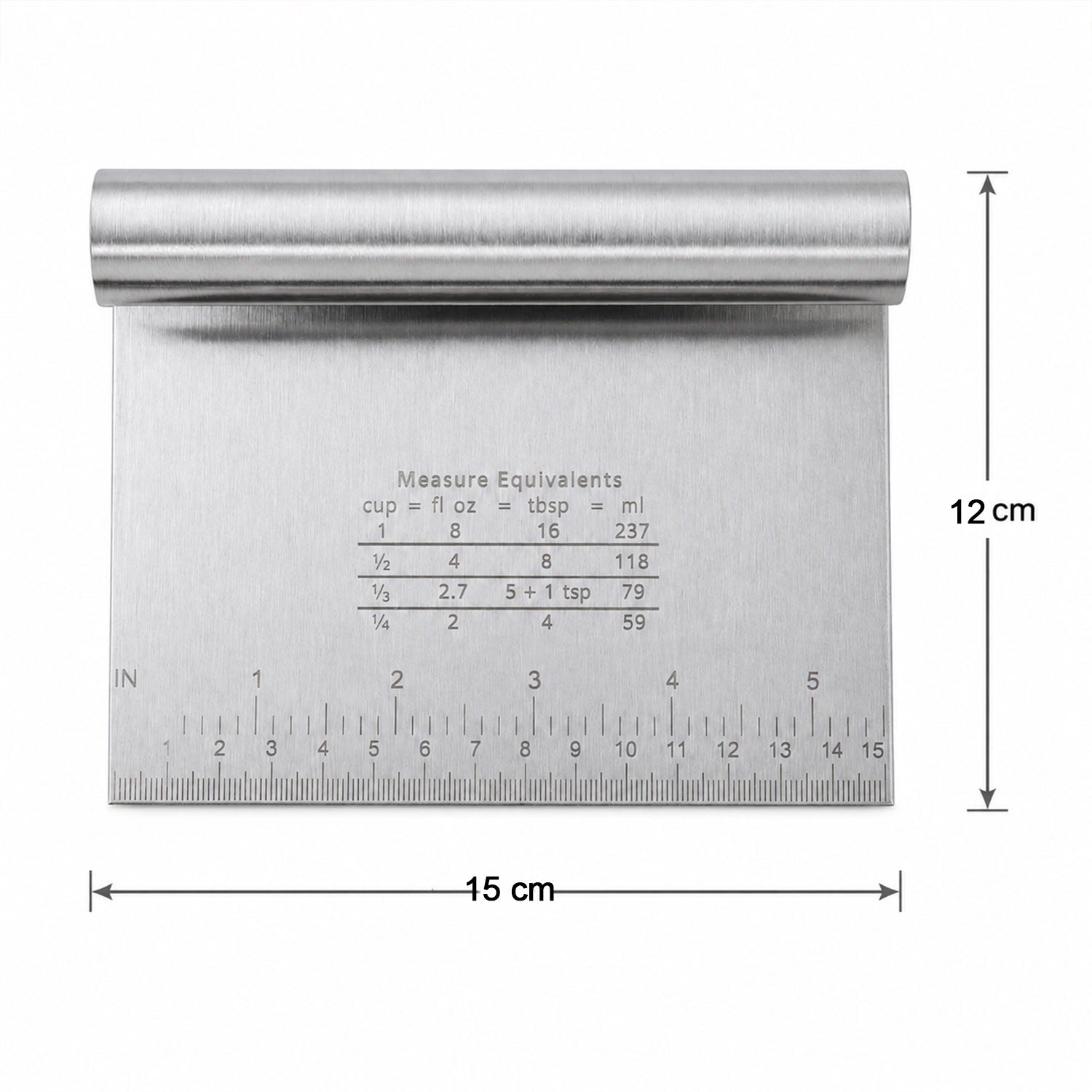 Multipurpose steel scraper for dough, icing and cleaning