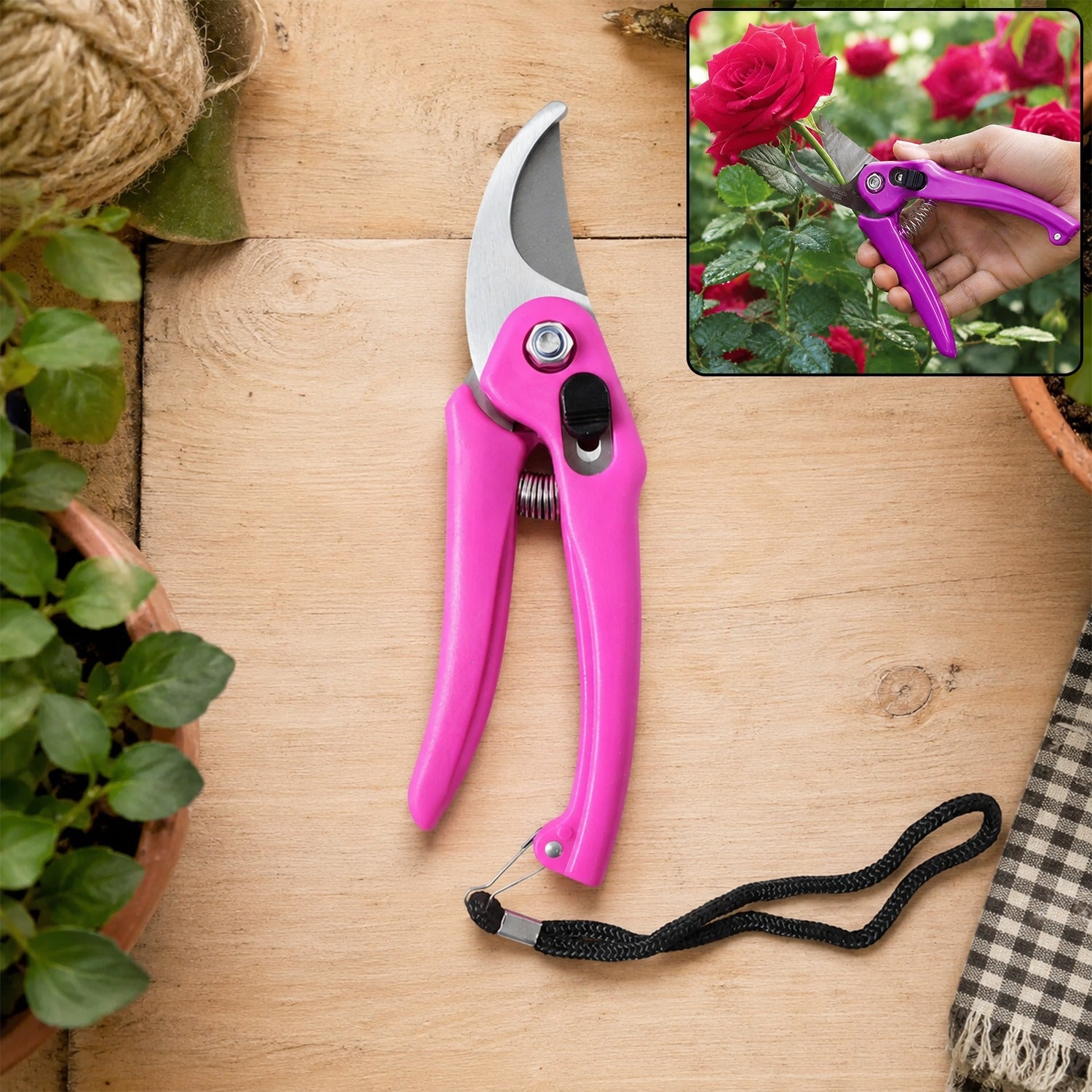 Flower Cutter Garden Scissors Stainless Steel Pruner Soft Grip (1 Pc)