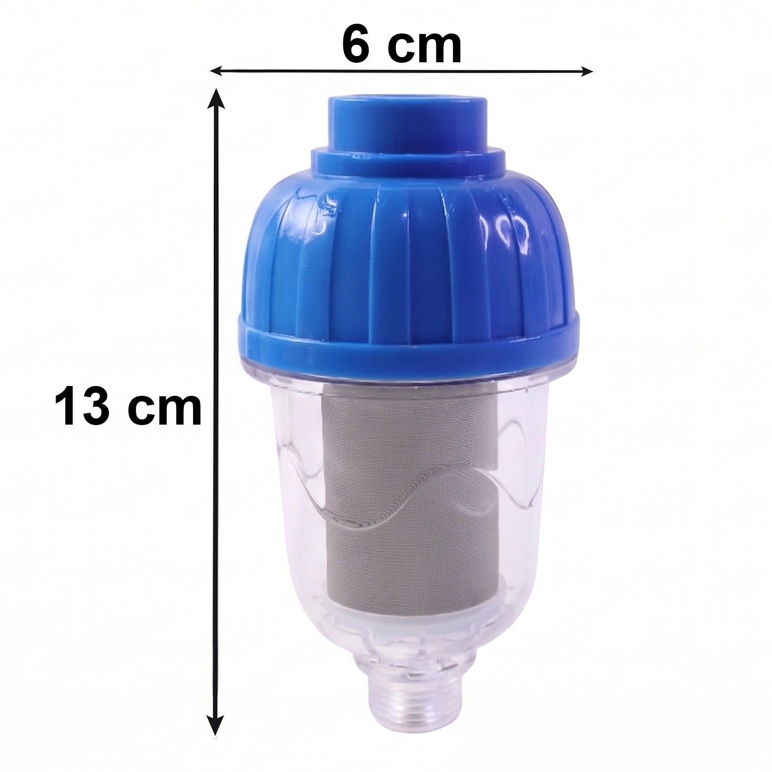 Size and dimension guide for shower filter