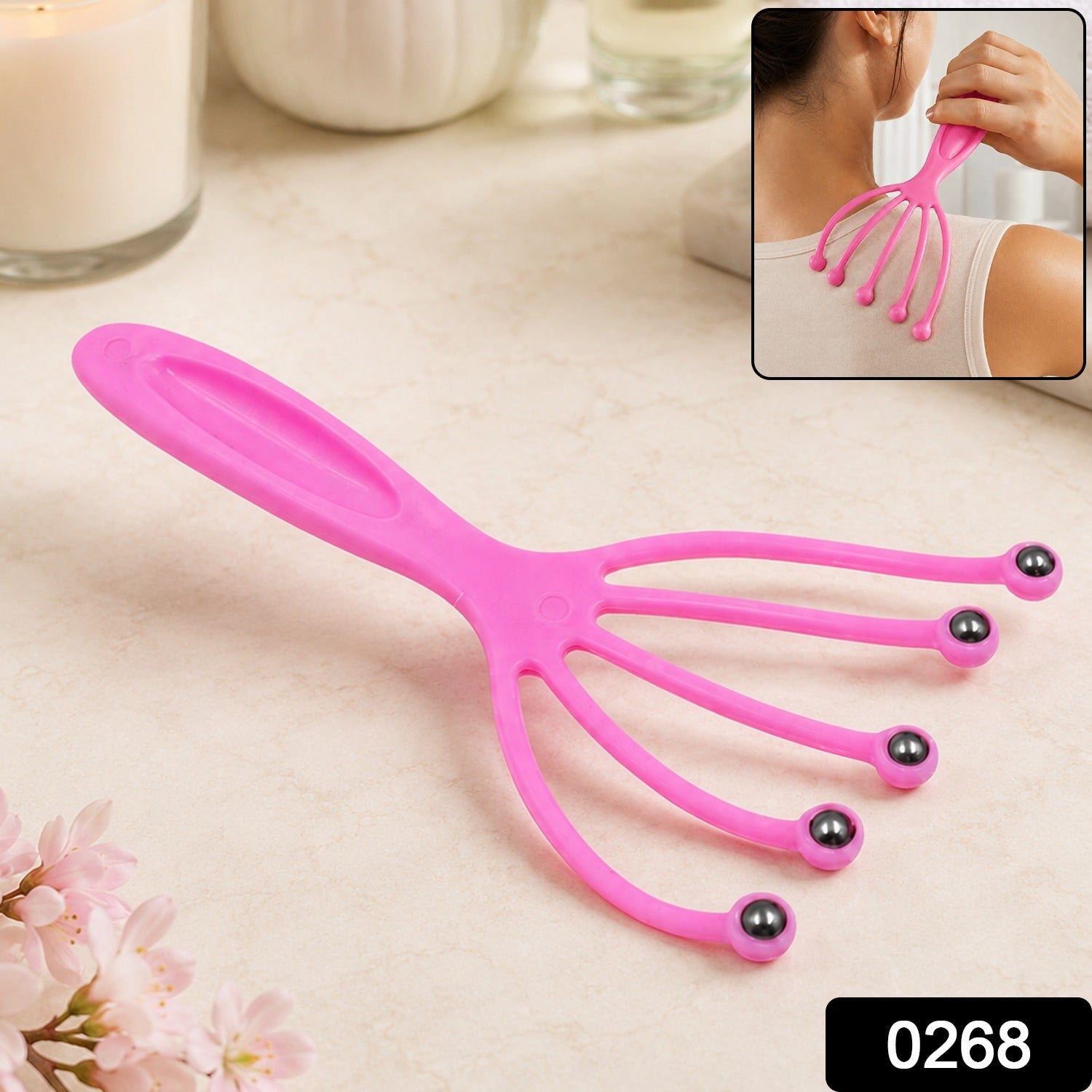 Travel Scalp Head Massager Relaxer Portable Body Stress Relief Tool (1 Pc)