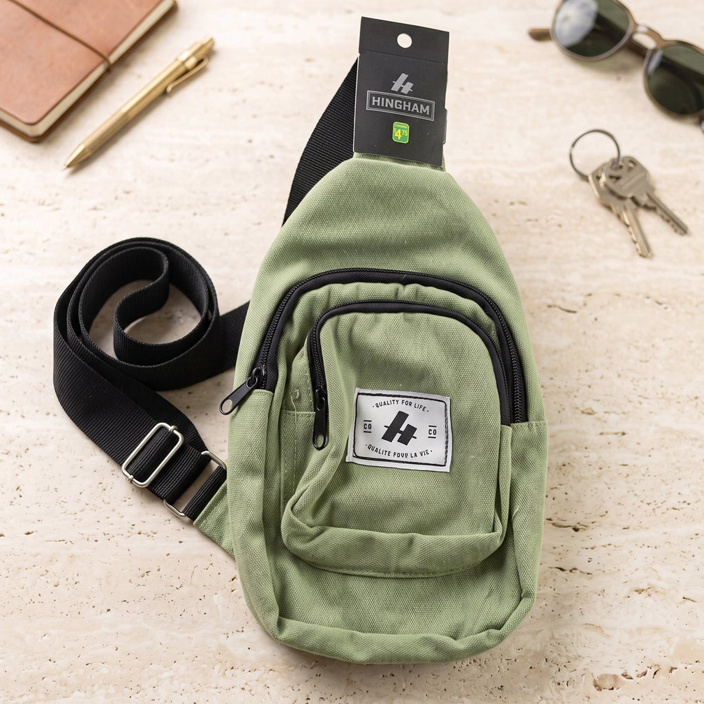 Men Multi Pocket Sling Crossbody Chest Bag Compact Canvas Bag (1 Pc)