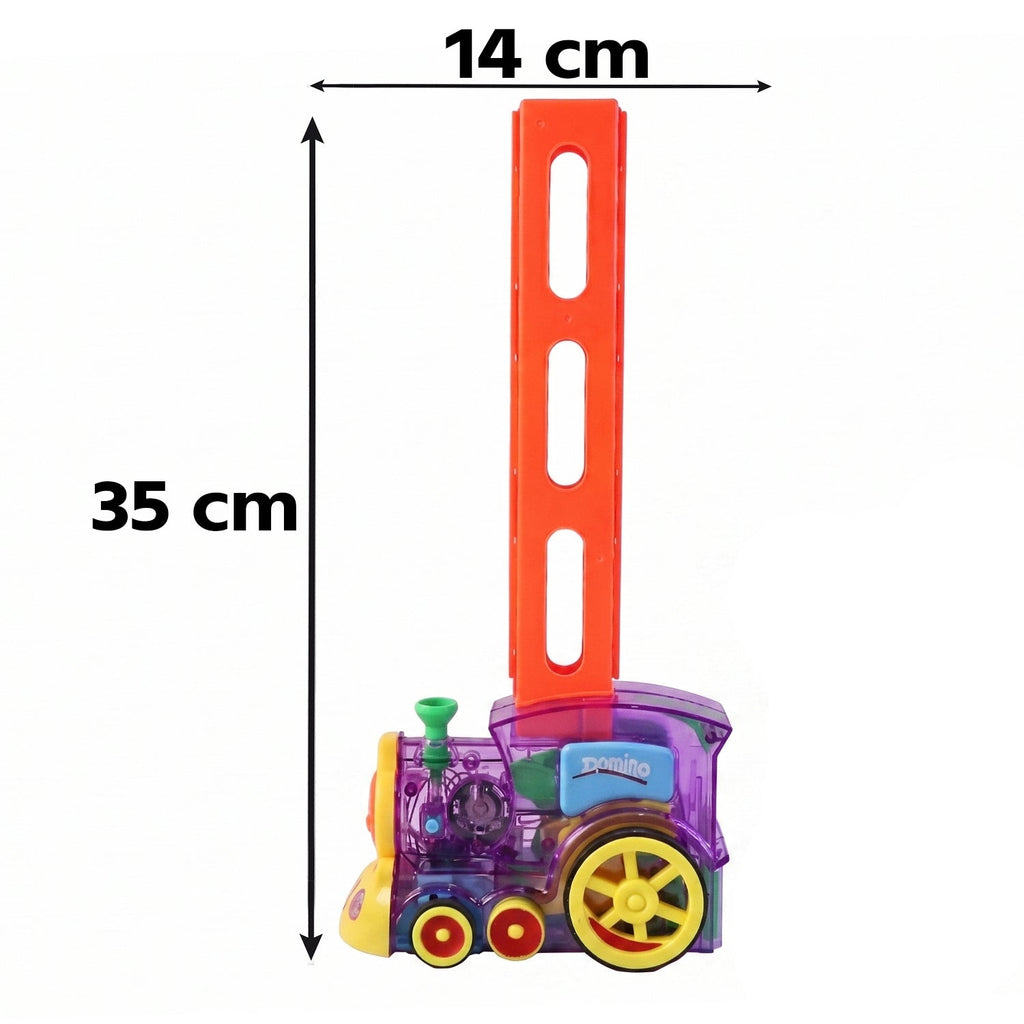 Automatic Domino Laying Train Engine Toy with Light and Music for Kids (1 Pc) view 6