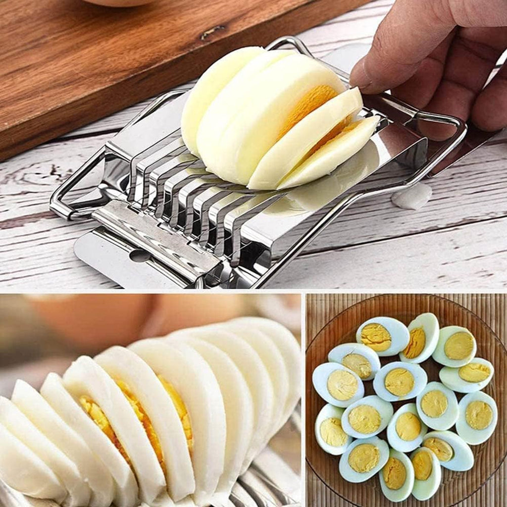 Steel egg slicer boiled eggs