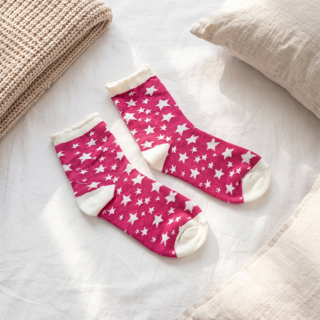 Soft Socks Comfortable Breathable Stretchable Assorted Design Colour (1 Pair)