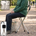 Folding walking stick with seat, 3 leg cane stool and chair support stand (1 pc)