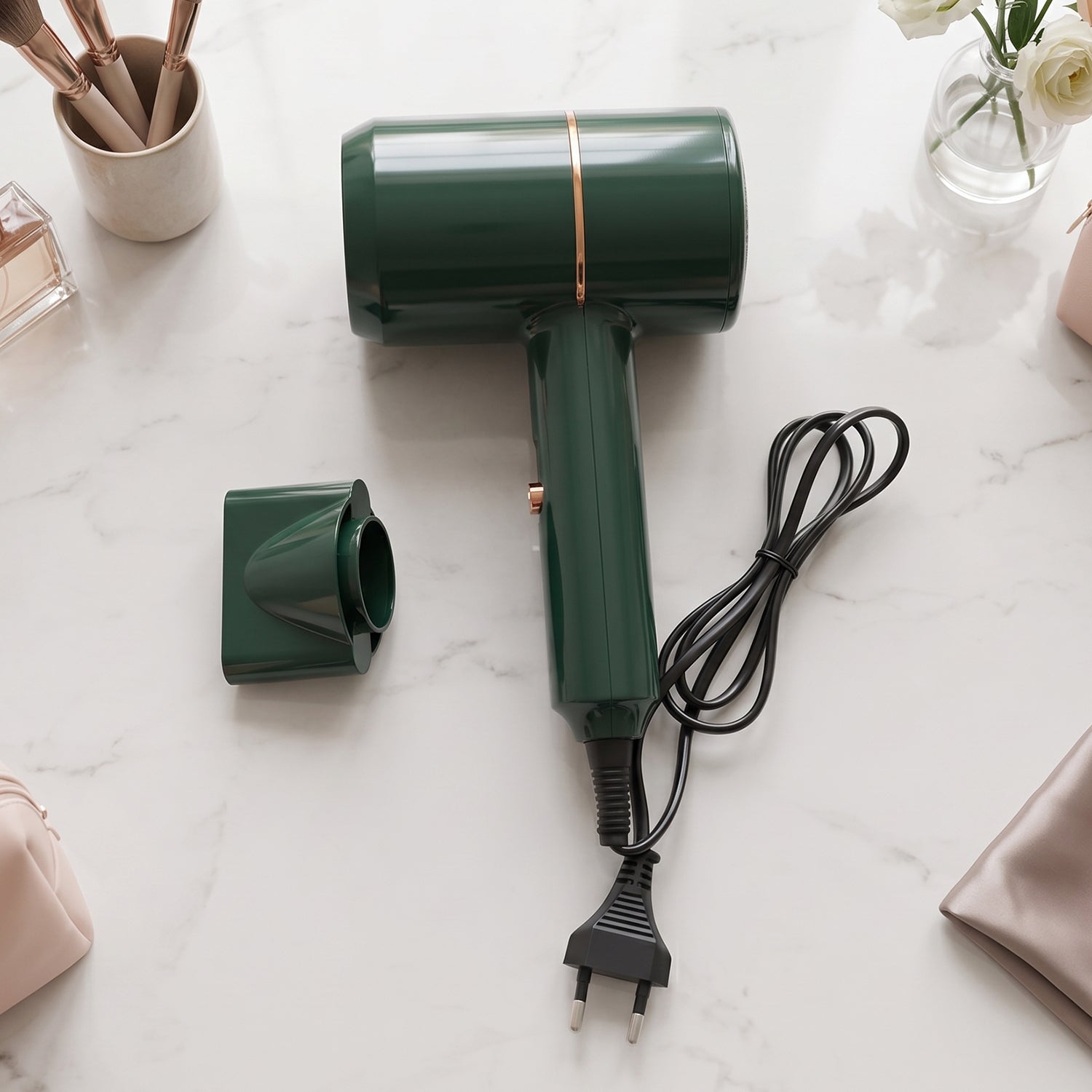Compact electric hair blower for home and salon use