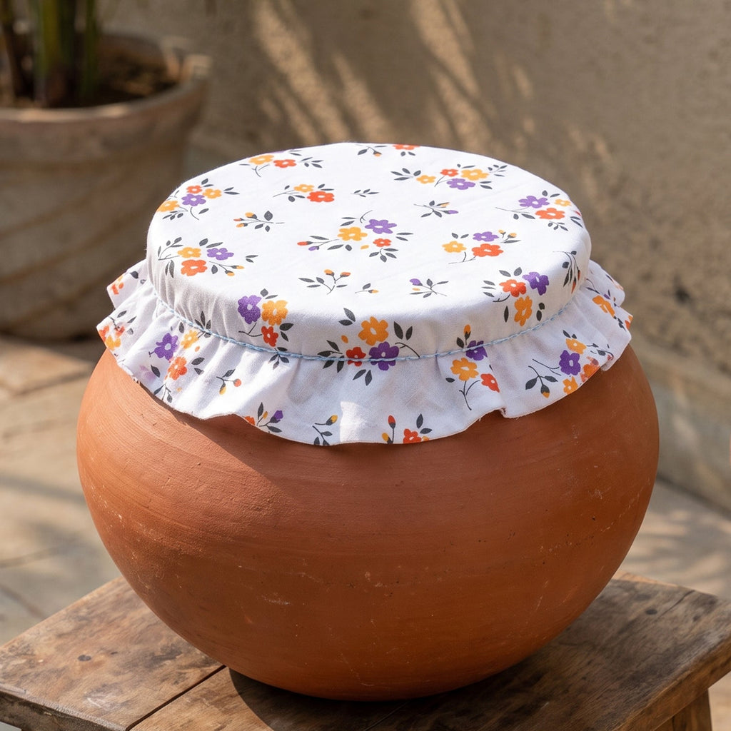 Cotton Matka Cover – Elasticated, Dust & Insect Protection