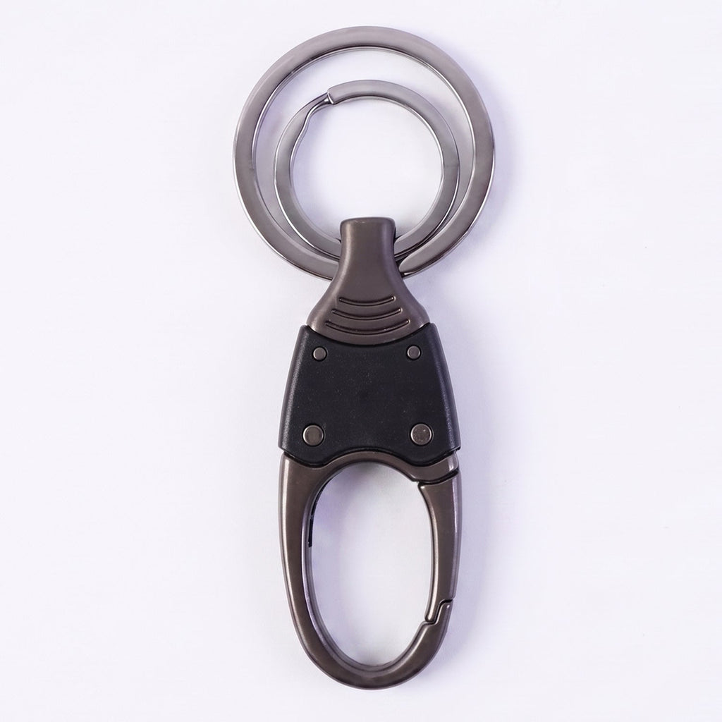 Dual ring metal key holder holding multiple keys securely