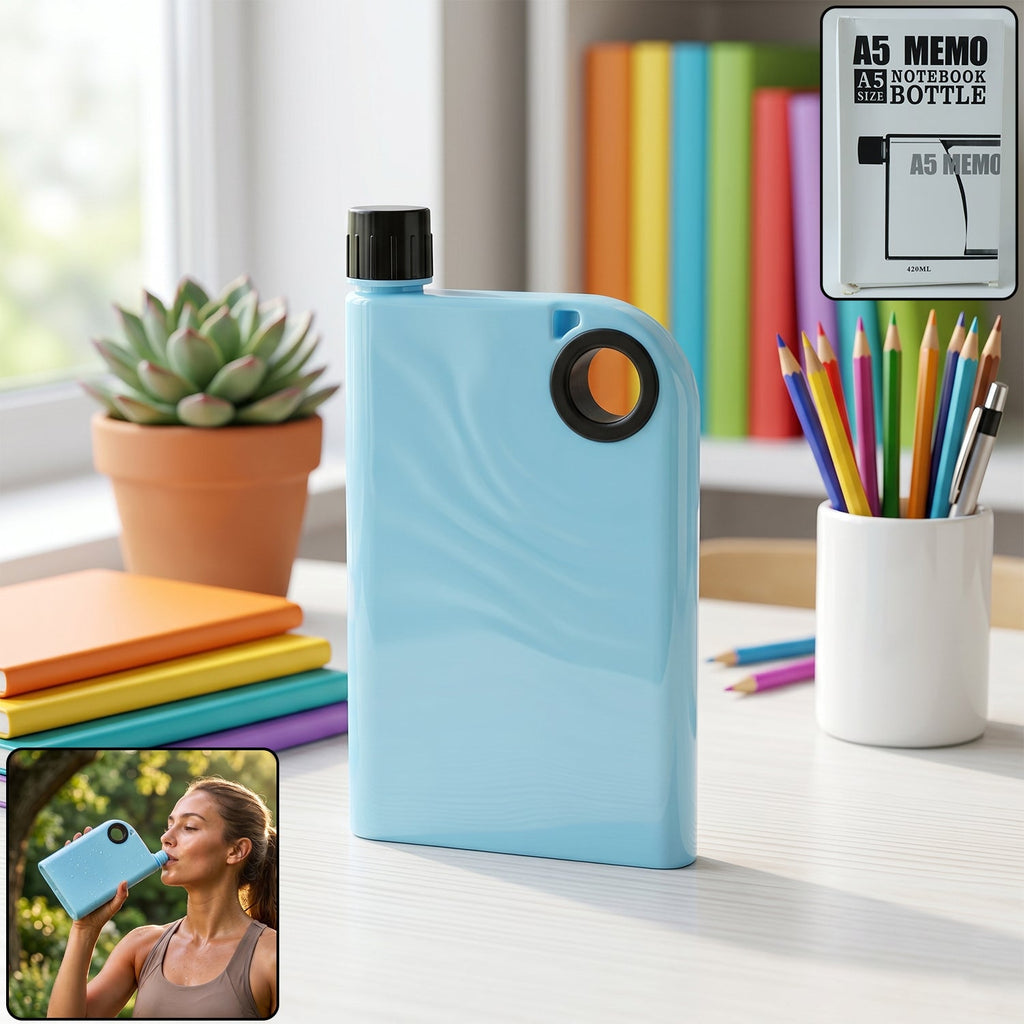 A5 memo slim water bottle 420ml