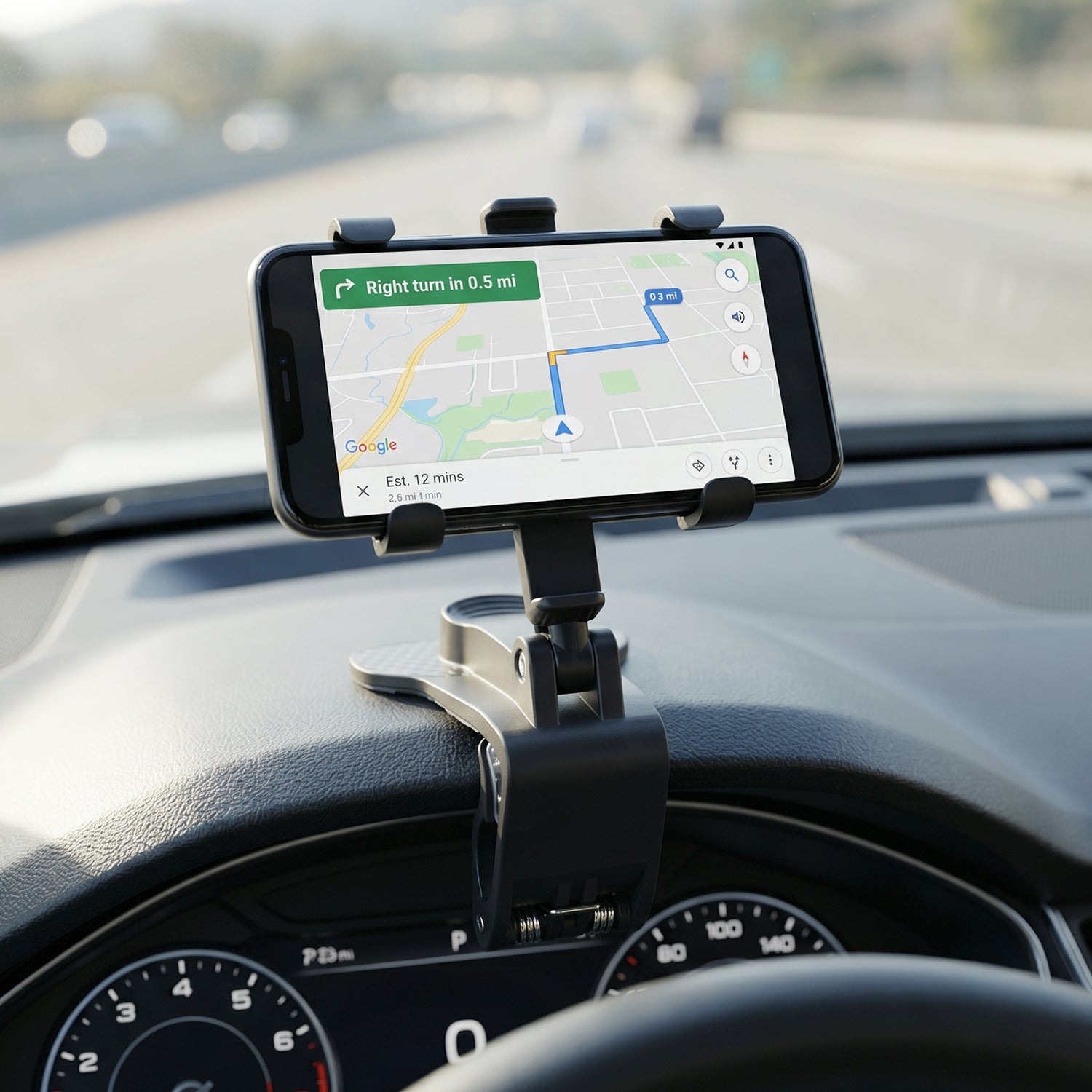 Easy-to-install car phone holder with 360-degree rotation feature