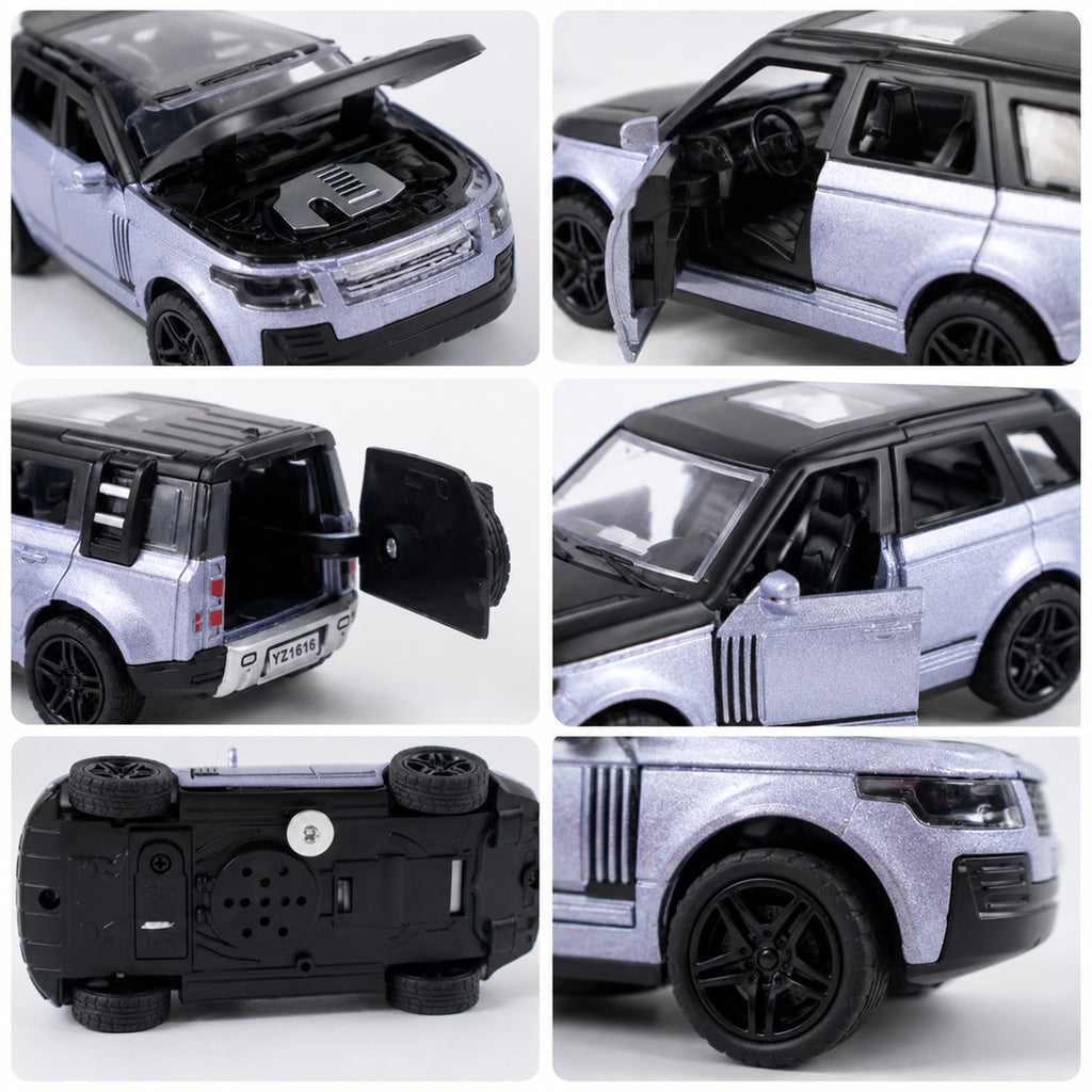 Miniature metal car with light and sound for playtime