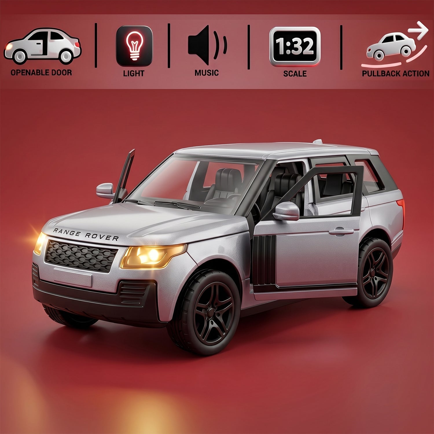 Metal toy SUV with light and music for children's play