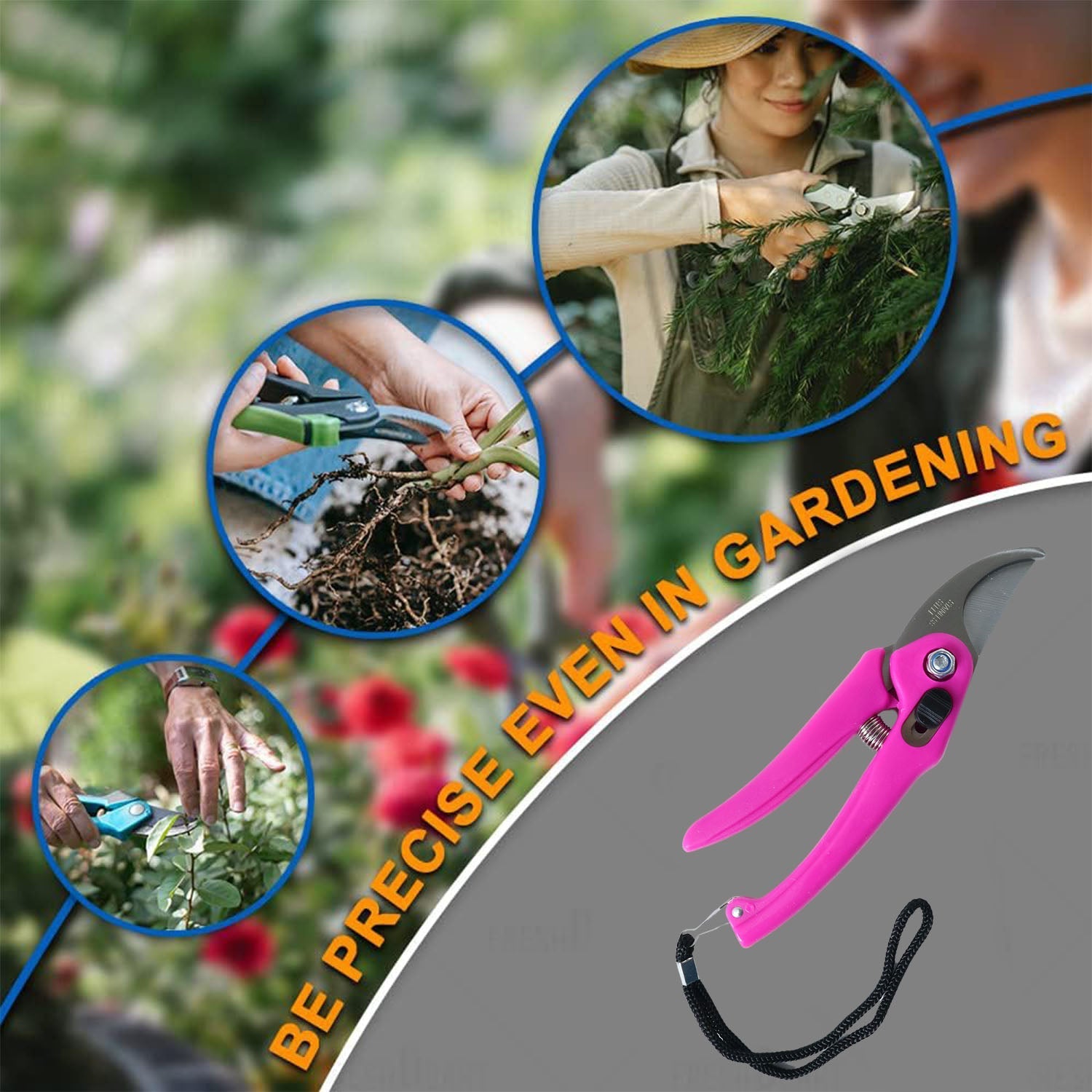 Flower Cutter Garden Scissors Stainless Steel Pruner Soft Grip (1 Pc)