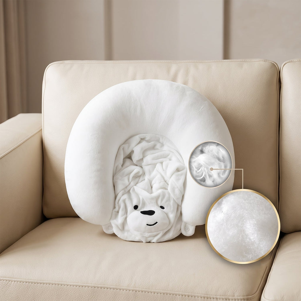 Hooded neck pillow travel use