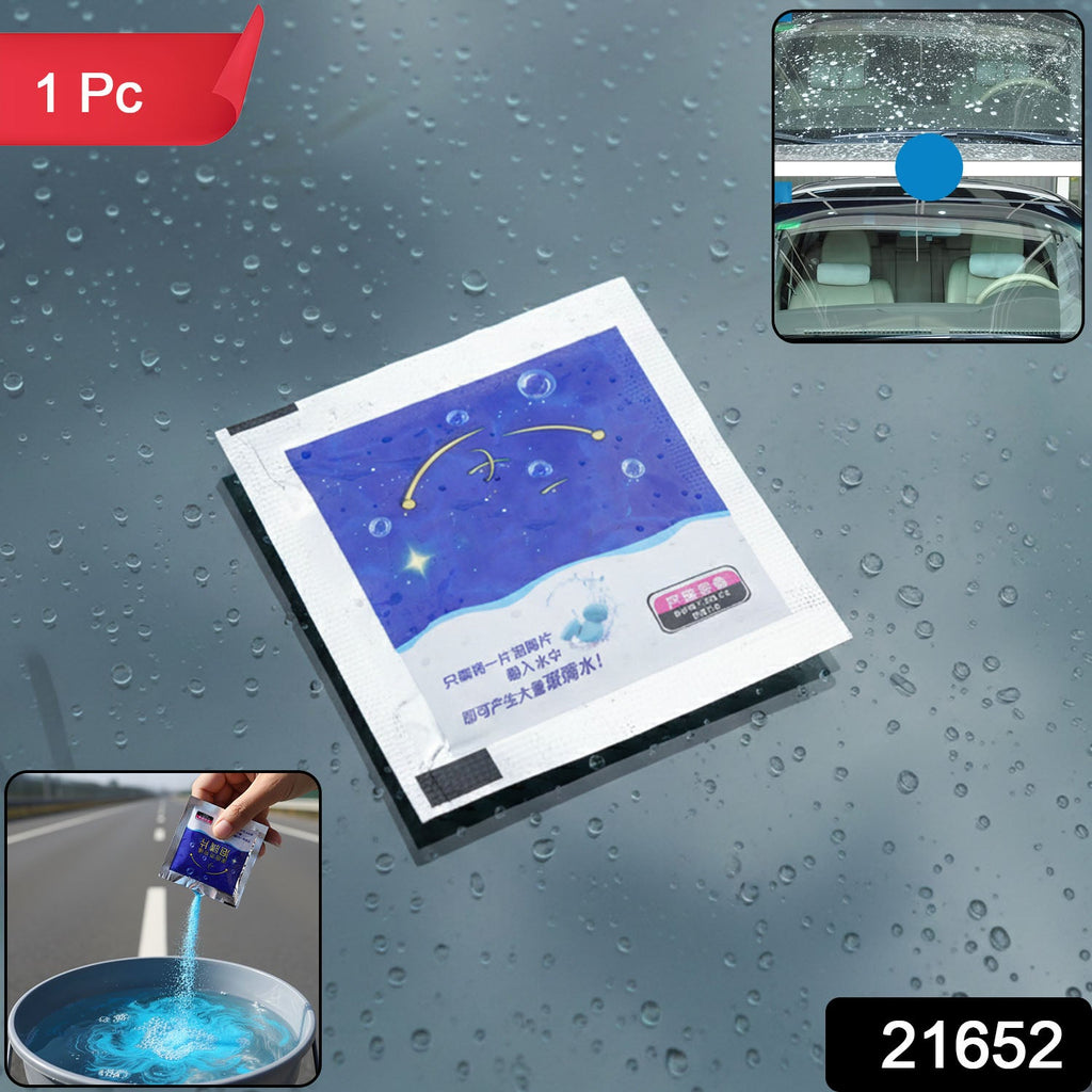Rainproof solution for cars with windshield cleaning detergent powder