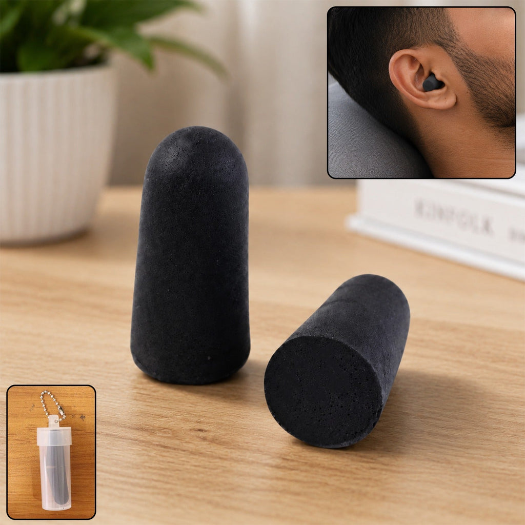Men Soft Ear Plugs with Case Reusable Noise Reduction for Sleep (1 Pair)