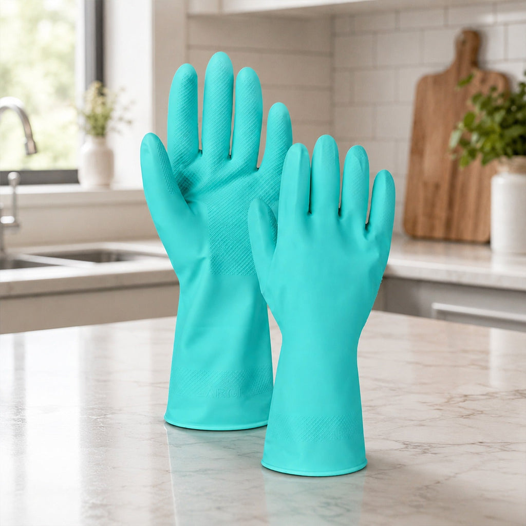 Large Victor Green Rubber Gloves – Reusable & Waterproof for Kitchen