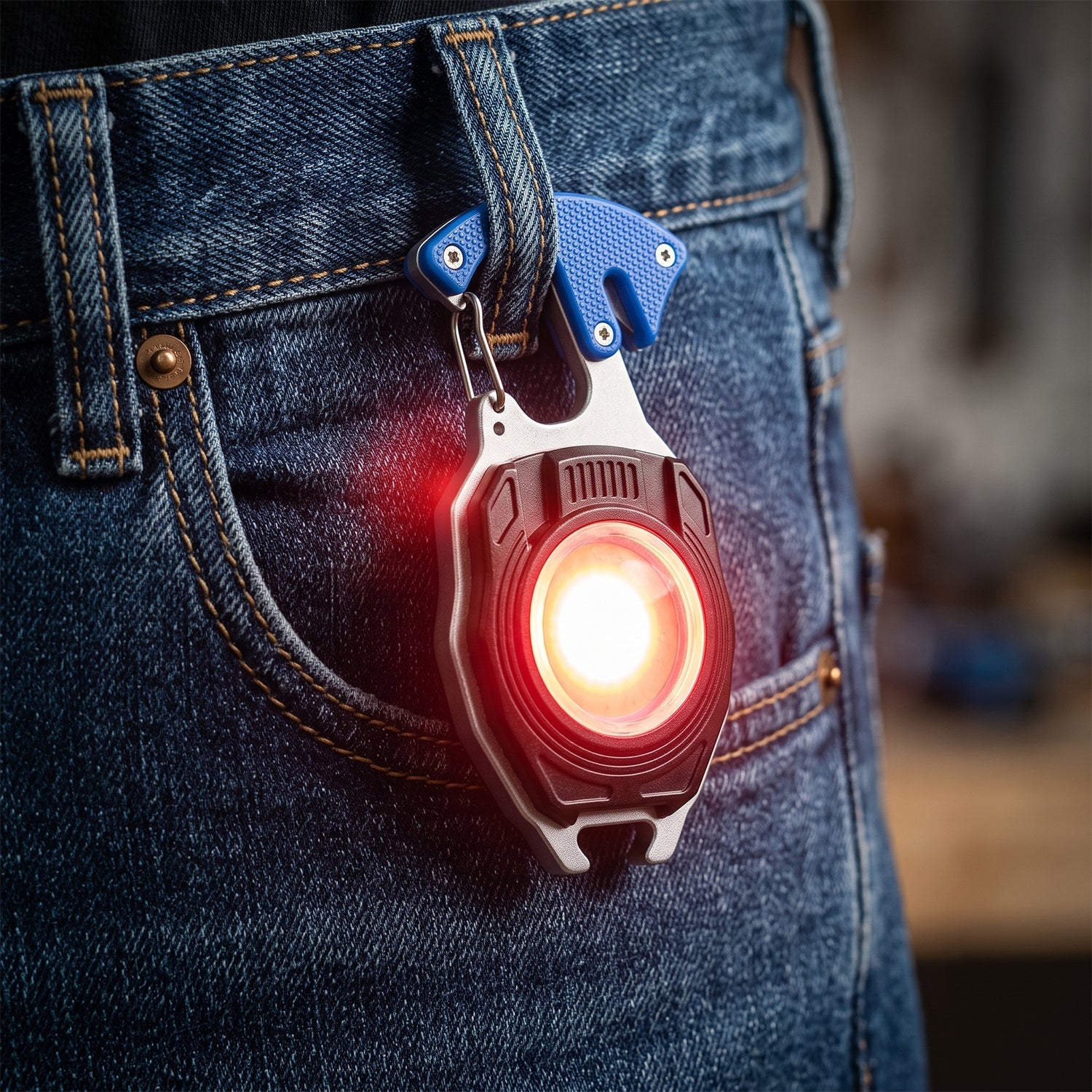 Travel LED Light Keychain Rechargeable Multifunction Mini Flashlight (1 Pc)