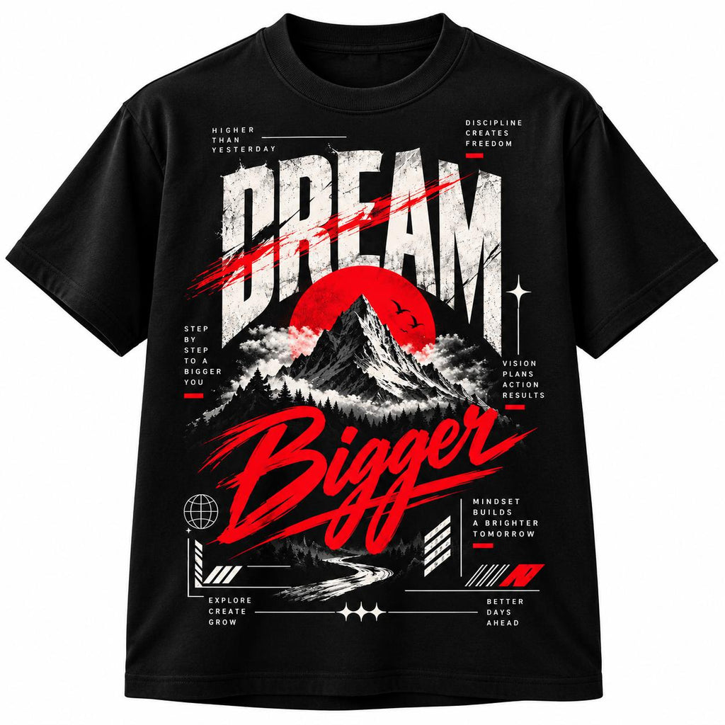 Dream Bigger Premium Graphic T-Shirt black