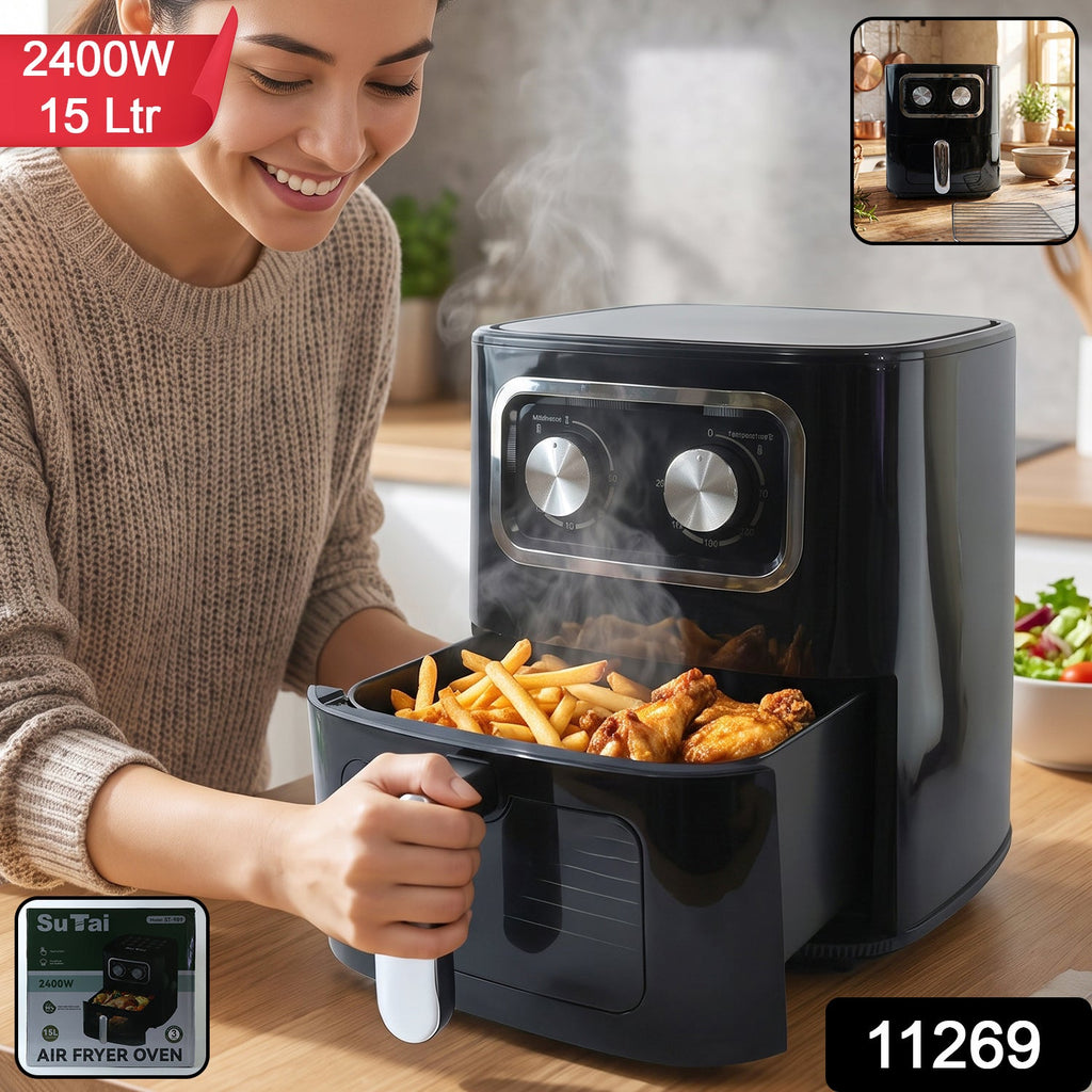 Large 15L air fryer oven for oil free frying, baking and roasting